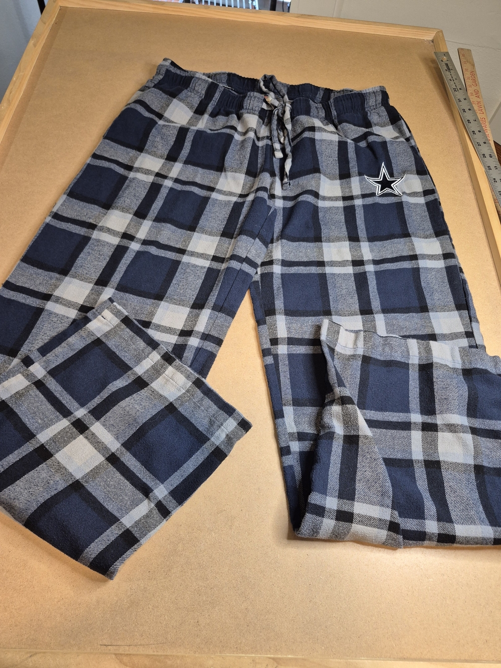 Men's Navy and Gray Plaid Dallas Cowboys Lounge Pants 4663/4